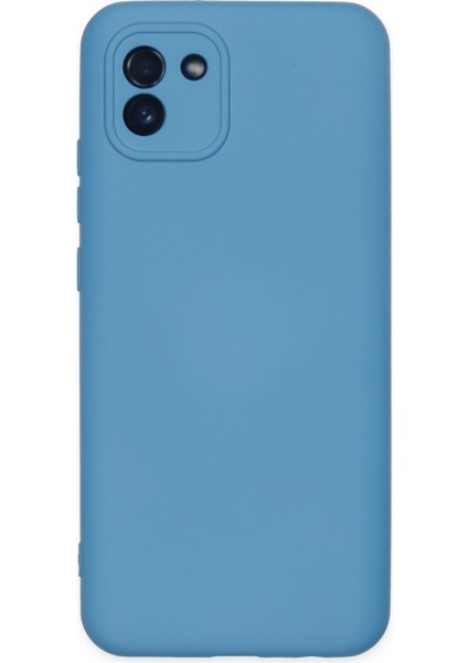 Samsung Galaxy A03 Kılıf Nano Içi Kadife Silikon - Mavi 300099