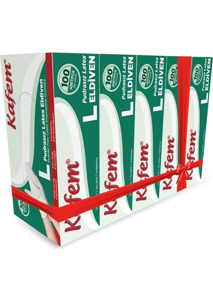Beyaz Lateks Eldiven Pudrasız (L) 100 Lü x 5 Paket