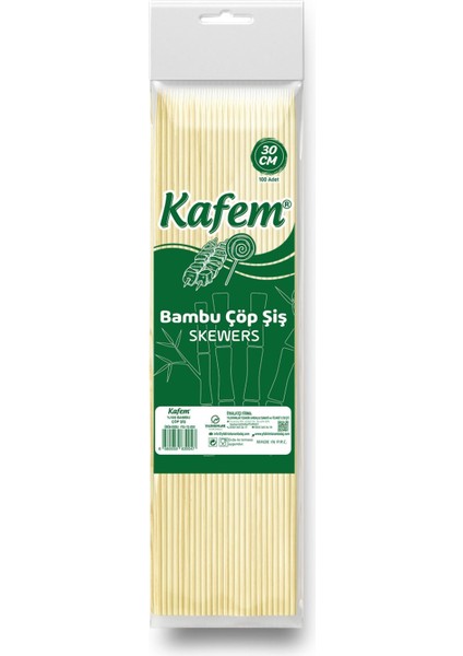 Bambu Çöp Şiş 30 cm 100 Lü x 200 Paket (Koli)