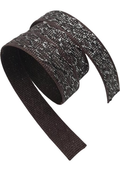 3 cm Polyester Kolon Kahverengi Gümüş Simli 1 Metre modelleri