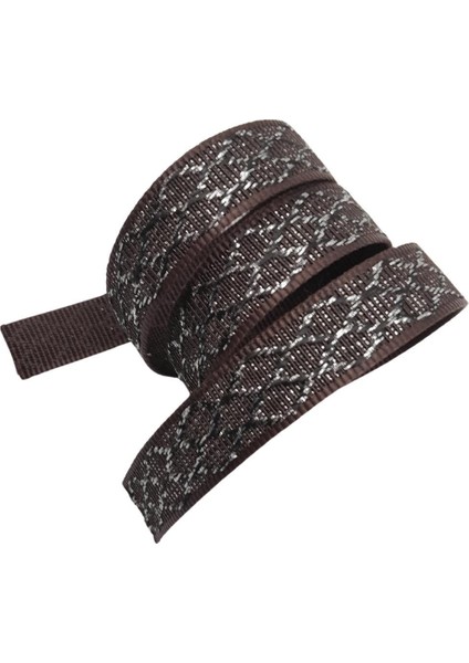 3 cm Polyester Kolon Kahverengi Gümüş Simli 1 Metre fırsatları