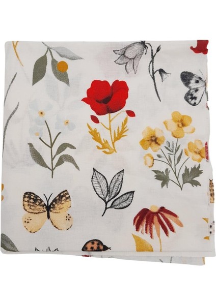 80X35 cm Pamuklu Astarlık Kumaş Renkli Çiçekli No:37
