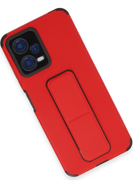 Xiaomi Poco X5 5g Kılıf Mega Standlı Silikon - Kırmızı 300099