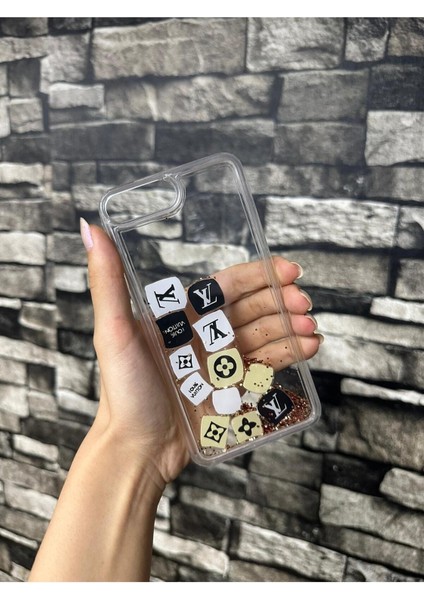 iPhone 7 Plus / 8 Plus Uyumlu Kılıf Sulu Simli Ysl Kılıf Kapak