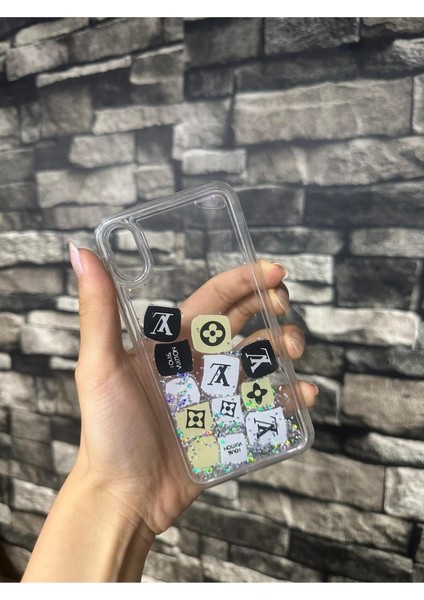 iPhone Xr Uyumlu Kılıf Sulu Simli Ysl Kılıf Kapak