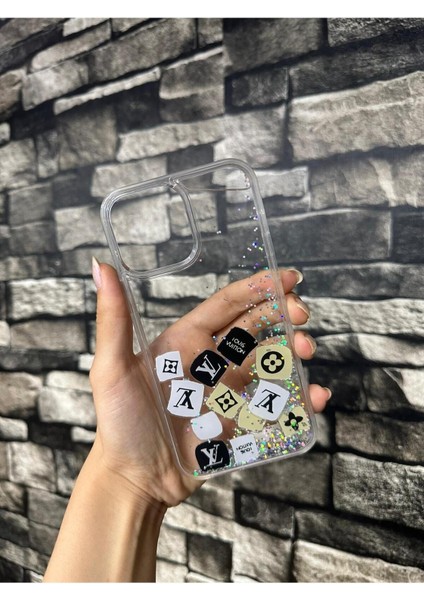 iPhone 12 / 12 Pro Uyumlu Kılıf Sulu Simli Kılıf Kapak