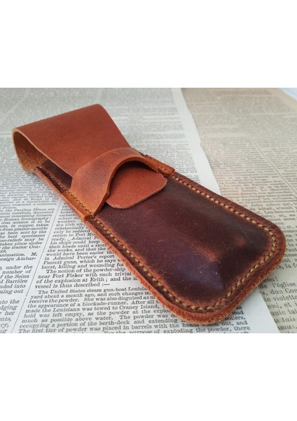 Crazy Hors Hakiki Deri El Emeği Kalemlik Kalem Kutu 27 cm 6 cm HHH0802D