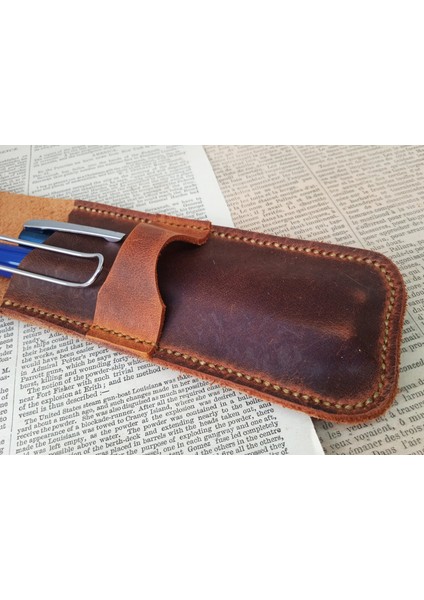 Crazy Hors Hakiki Deri El Emeği Kalemlik Kalem Kutu 27 cm 6 cm HHH0802D modelleri
