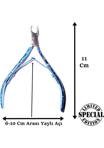 Cobalt Simli Mavi Ince Ağız Profesyonel Manikür Pensi Bileyli Et Pensi Et Kesim XLP501Z