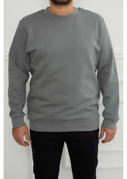 Hscstore Erkek Basic Açık Haki Sweatshirt - 2903