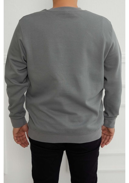 Hscstore Erkek Basic Açık Haki Sweatshirt - 2903