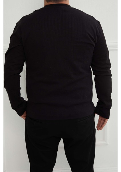 Hscstore Erkek Basic Siyah Sweatshirt - 2816