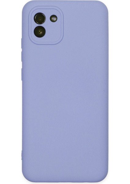 Samsung Galaxy A03 Kılıf Nano Içi Kadife Silikon - Lila 300099