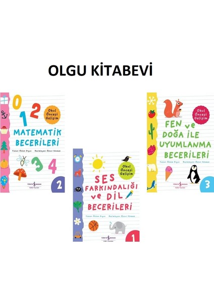 Matematik Becerileri - Fen ve Doğa İle Uyumlanma Becerileri - Ses Farkındalığı ve Dil Becerileri 3 Kitap - Özlem Orçun