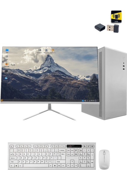 Office White X30 I5 10400F 16GB Ram 480GB SSD 500GB HDD R5 230 2gb 23.8 Monitör