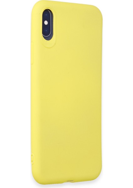 Iphone Xs Kılıf First Silikon - Sarı 300099