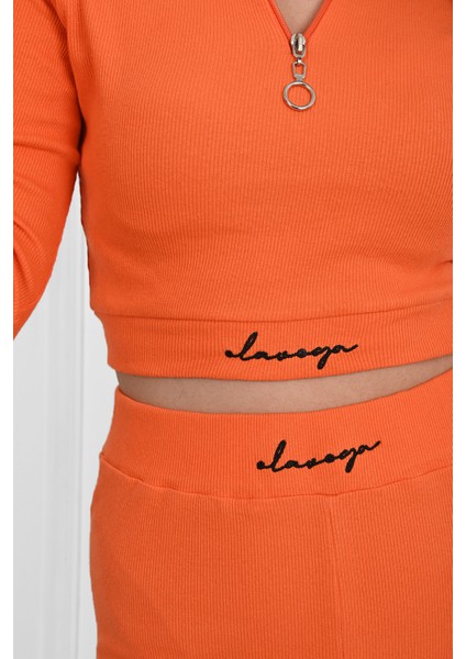 Kadın Yazı Baskılı Fermuar Detaylı Eşofman Takımı 3725-23 indirimleri