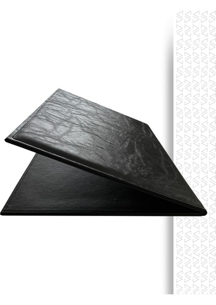 Kapaklı Çift Taraflı Deri Masa Sümen Siyah 32,5cm x 48CM modelleri