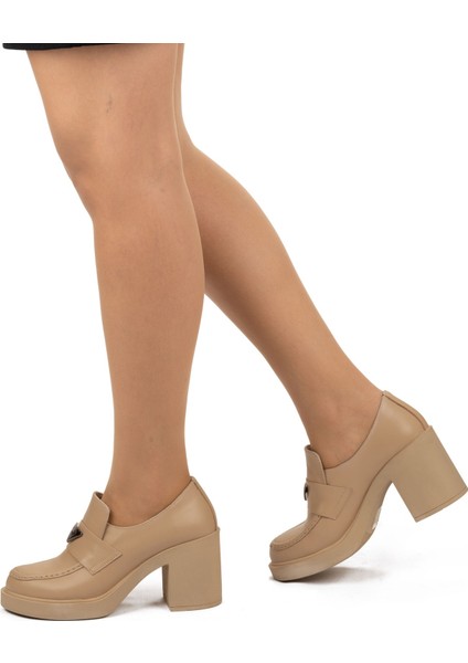 Kadın Deri 8 cm Platform Topuk Şık Ayakkabı