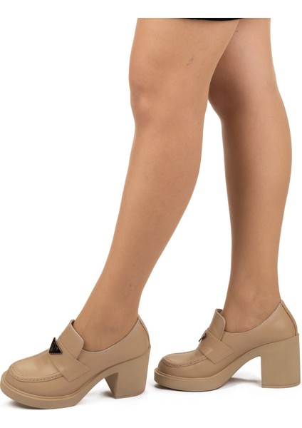 Kadın Deri 8 cm Platform Topuk Şık Ayakkabı