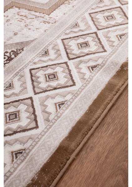 Amasra Kahverengi Bej Halı Yumuşak Oturma Odası Salon Çocuk Odası Mutfak Halısı P1144 120 x 180 modelleri