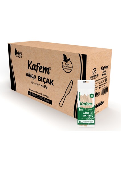 Ahşap Bıçak 25 Li x 100 Paket (Koli)