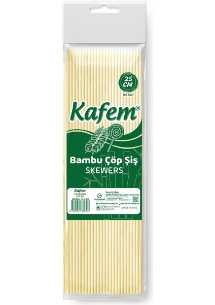 Bambu Çöp Şiş 25 cm 100 Lü x 200 Paket (Koli)