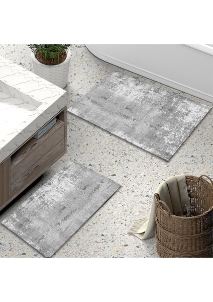 Yıkanabilir Dijital Baskılı Banyo Paspası Seti Kaymaz Taban Klozet Takımı