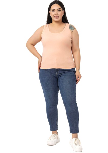 Büyük Beden Askılı Fitilli Kaşkorse Somon Body fiyatları