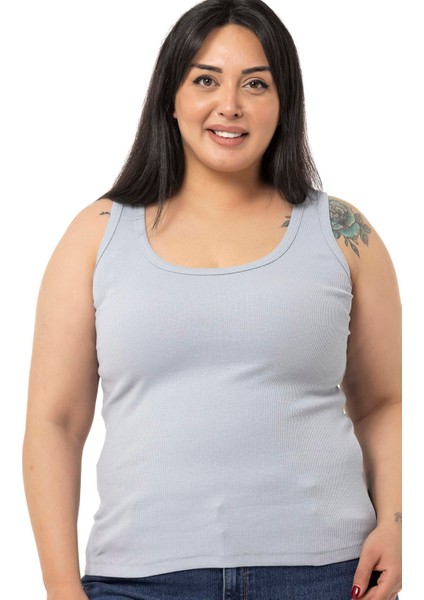 Büyük Beden Askılı Fitilli Kaşkorse Gri Body fırsatları