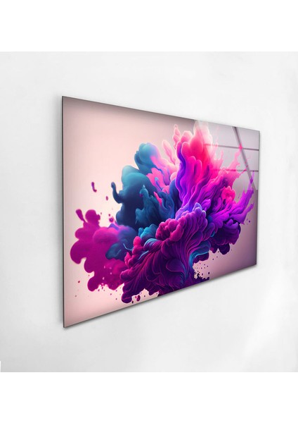 Mor Soyut Temperli Cam Duvar Tablosu modelleri