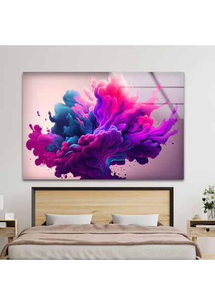 Mor Soyut Temperli Cam Duvar Tablosu fırsatları