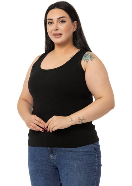 Büyük Beden Askılı Fitilli Kaşkorse Siyah Body fırsatları