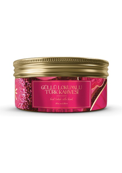 Güllü Lokumlu Türk Kahvesi Gül Lokum Aromalı Türk Kahvesi 150 gr