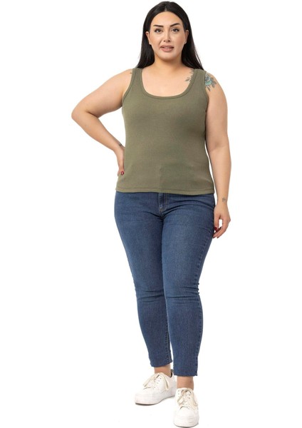 Büyük Beden Askılı Fitilli Kaşkorse Haki Body fiyatları