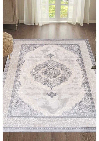 Lynosse Gri Halı Yumuşak Oturma Odası Salon Çocuk Odası Mutfak Halısı P1200 200 x 290