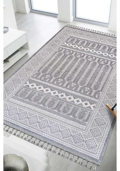 Elmina Açık Gri Halı Yumuşak Oturma Odası Salon Çocuk Odası Mutfak Halısı QP038 240 x 330
