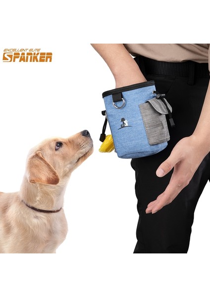 Kase Stili ile Mavi Mükemmel Elıte Spanker Pet Köpek Maması Torbası Besleme Çantası Açık Taşınabilir Aperatif Çanta Evcil Hayvanlar Bel Cep Taşınabilir Içme Kase ile (Yurt Dışından) fiyatları