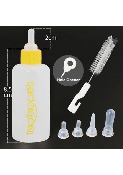 Sarı Stil Et Pet Besleme Araçları 60ML Şişe Temizleme Fırçası Yedek Memeler Köpek Kedi Yavrusu Yavru Tavşan Için Delik Açıcı (Yurt Dışından)