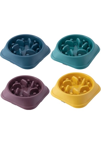 Sarı 02 Tarzı Resim Gösterdiği Gibi Pet Köpek Kase Yavaş Besleyici Plastik Yavru Kedi Yeme Çanak Kase Anti-Yutkunma Gıda Tabağı Besleme Köpek Kedi Maması Kase Malzemeleri (Yurt Dışından)