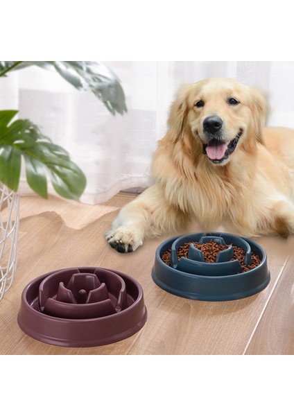 Sarı 02 Tarzı Resim Gösterdiği Gibi Pet Köpek Kase Yavaş Besleyici Plastik Yavru Kedi Yeme Çanak Kase Anti-Yutkunma Gıda Tabağı Besleme Köpek Kedi Maması Kase Malzemeleri (Yurt Dışından)