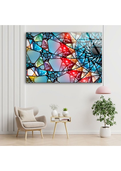 Renkli Mozaik Temperli Cam Duvar Tablosu fırsatları