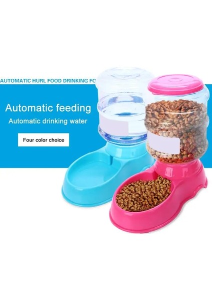 Sarı Stil 3.5l Plastik Pet Içenler Kedi Köpek Otomatik Besleyici Içme Hayvan Pet Gıda Konteyner Evcil Hayvanlar Için Su Kasesi Köpek Otomatik Içenler (Yurt Dışından)
