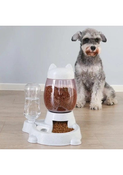 Gri Tarzı Pet Otomatik Içme Çeşmesi Çift Kullanımlı Yemek Kase Su Şişesi Köpek Kedi Besleyici (Yurt Dışından) fiyatları