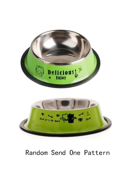 Yeşil Stil Güzel Pet 3 Renk Paslanmaz Çelik Köpek Kase Gıda Su Içecek Yemekleri Kedi Yavrusu Köpek Için Besleyici (Yurt Dışından)