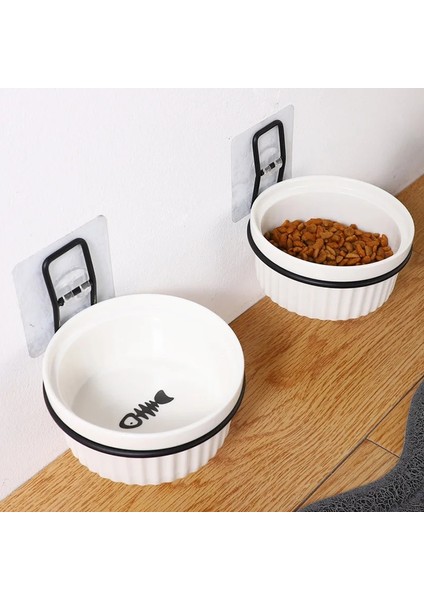 B-Whitefish Stili 2 Takım Balık Paw Desen Köpek Demir ile Seramik Kaseler Standı Düz ​​renk Sır Braketi Duvar Kafesinde Düzeltme Kedi Besleyici Pet Kase Davranır (Yurt Dışından) fiyatları