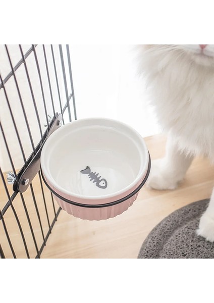 B-Whitefish Stili 2 Takım Balık Paw Desen Köpek Demir ile Seramik Kaseler Standı Düz ​​renk Sır Braketi Duvar Kafesinde Düzeltme Kedi Besleyici Pet Kase Davranır (Yurt Dışından) modelleri