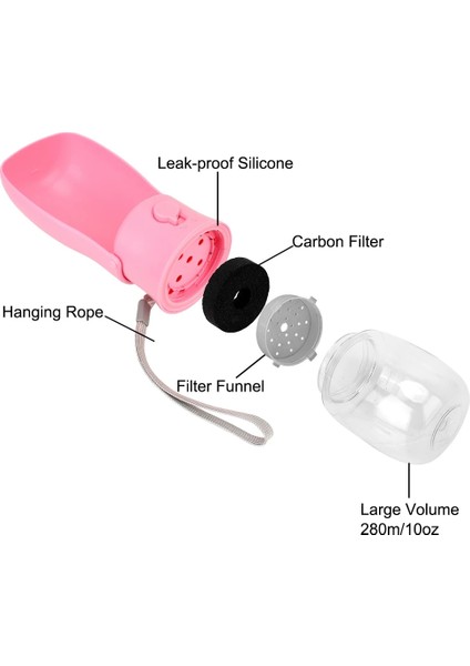 Kırmızı Stil 280 ml Oz Köpek Su Sebili Besleyici Katlanabilir Karbon Filtre Kabak Şişe Kase Tiryakisi Pet Açık Yürüyüş Seyahat Içecek Bardağı (Yurt Dışından) modelleri