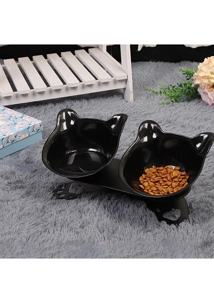 Altın Tarzı Kaymaz Pet Kedi Çift Su Kaseleri Yükseltilmiş Standlı Evcil Hayvan Maması ve Kediler Için Su Kaseleri Köpekler Besleyiciler Pet Içme Kabı Pet Kase (Yurt Dışından)