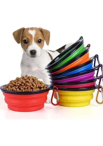 Kırmızı Stil 350ML Karabina Katlanabilir Köpek Maması Köpek Kase Taşınabilir Köpek Tiryakisi Köpek Su Şişesi Besleme Silikon Pet Kase Köpek Malzemeleri Aksesuarları (Yurt Dışından) fırsatları